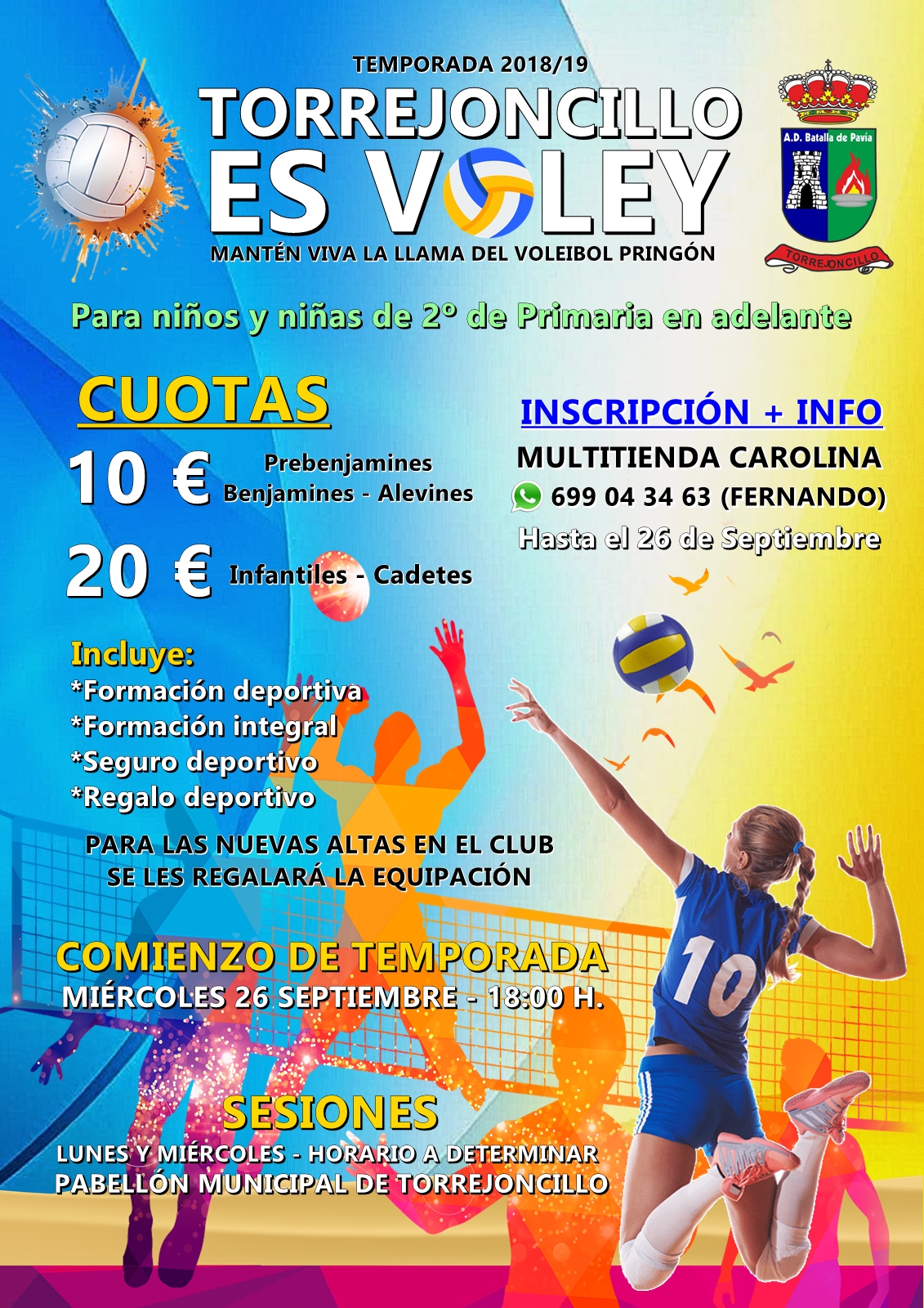 Batalla de Pavía la captación de niños/as para la temporada de Voley