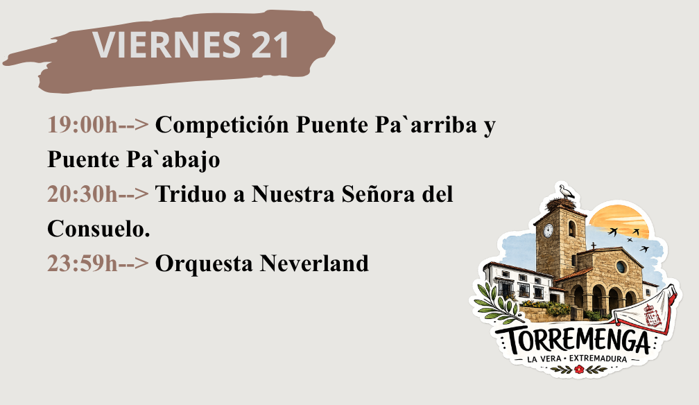 PROGRAMACIÓN VIERNES 21 DE AGOSTO