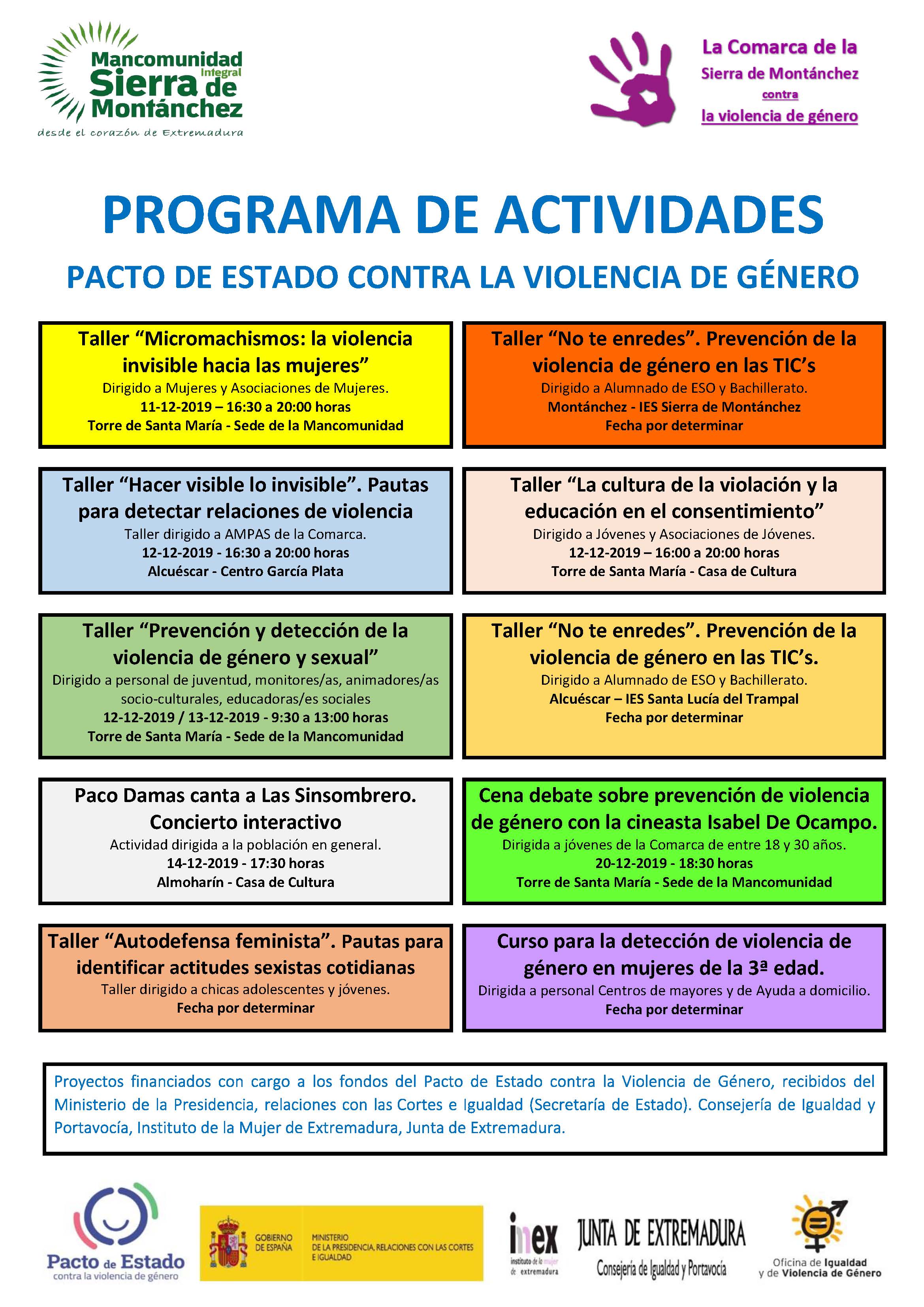 PACTO DE ESTADO CONTRA LA VIOLENCIA DE GÉNERO - PROGRAMA DE ACTIVIDADES