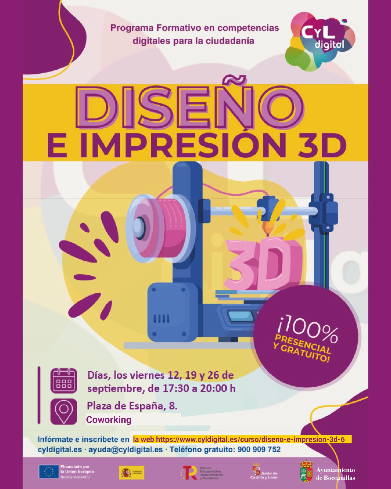 CURSO DE DISEÑO E IMPRESION 3D COMIENZO VIERNES 12 DE SEPTIEMBRE
