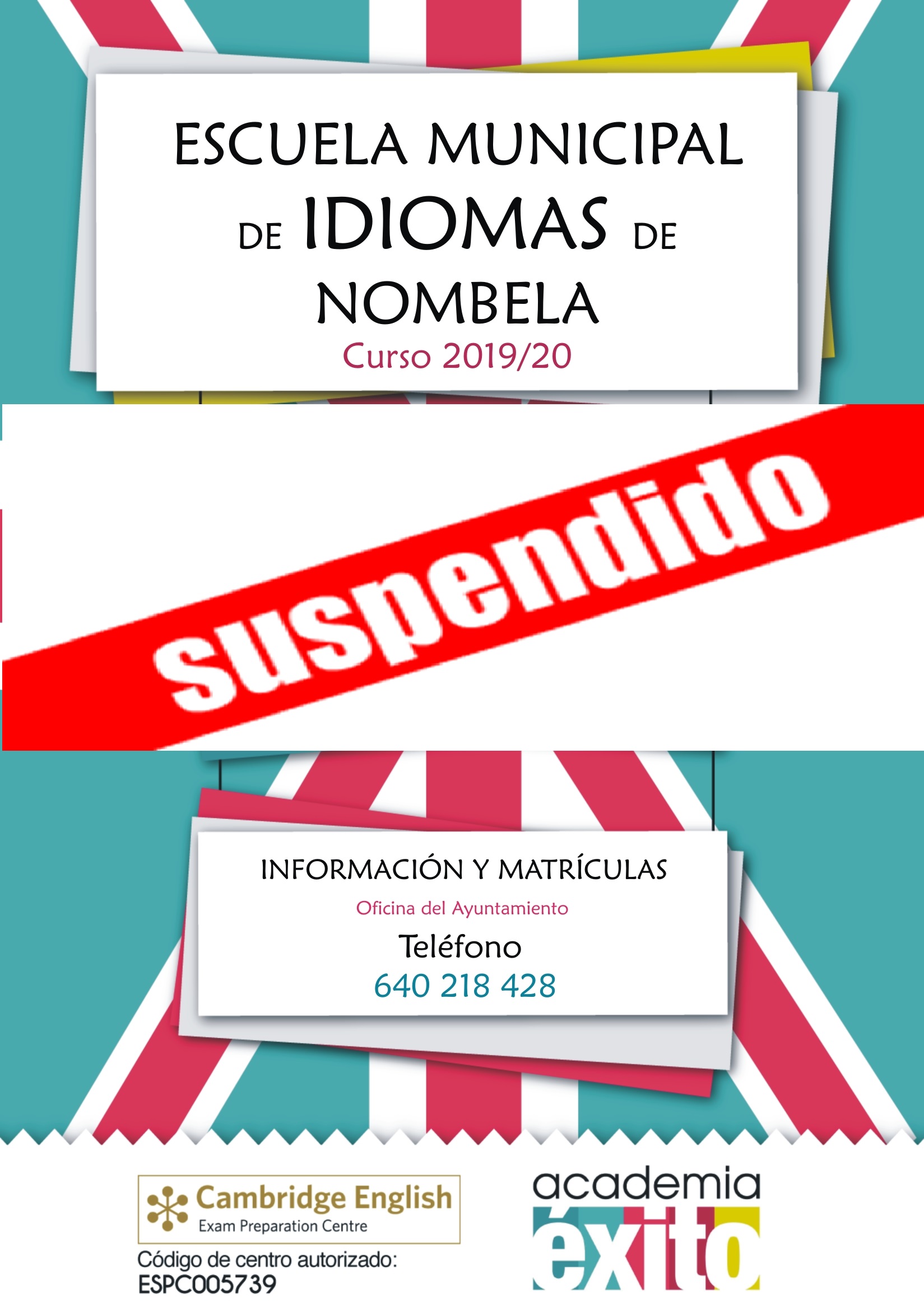 SUSPENSIÓN ESCUELA INGLES