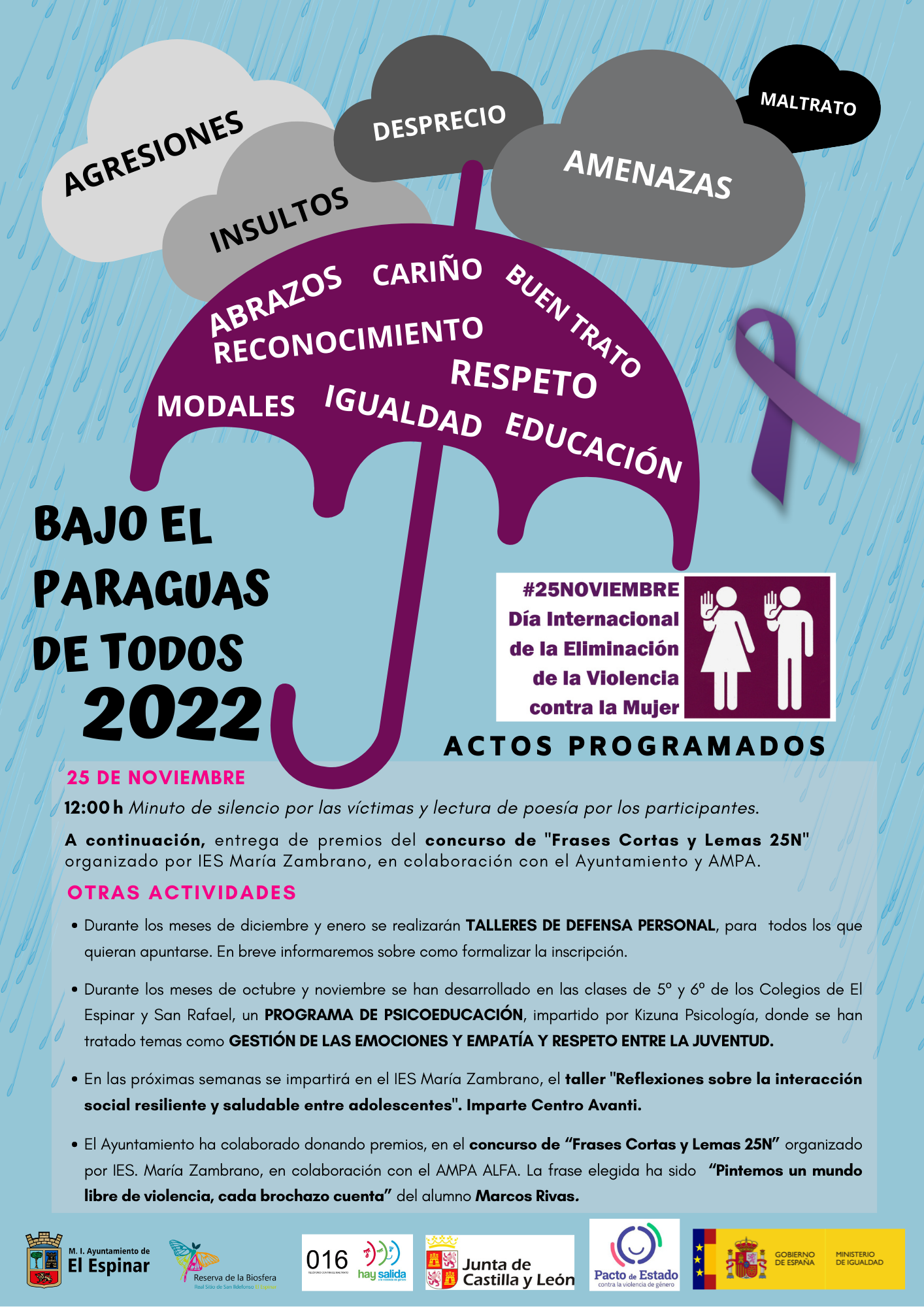 BAJO EL PARAGUAS DE TODOS - Día Internacional de la Eliminación de la Violencia  contra la Mujer 2022