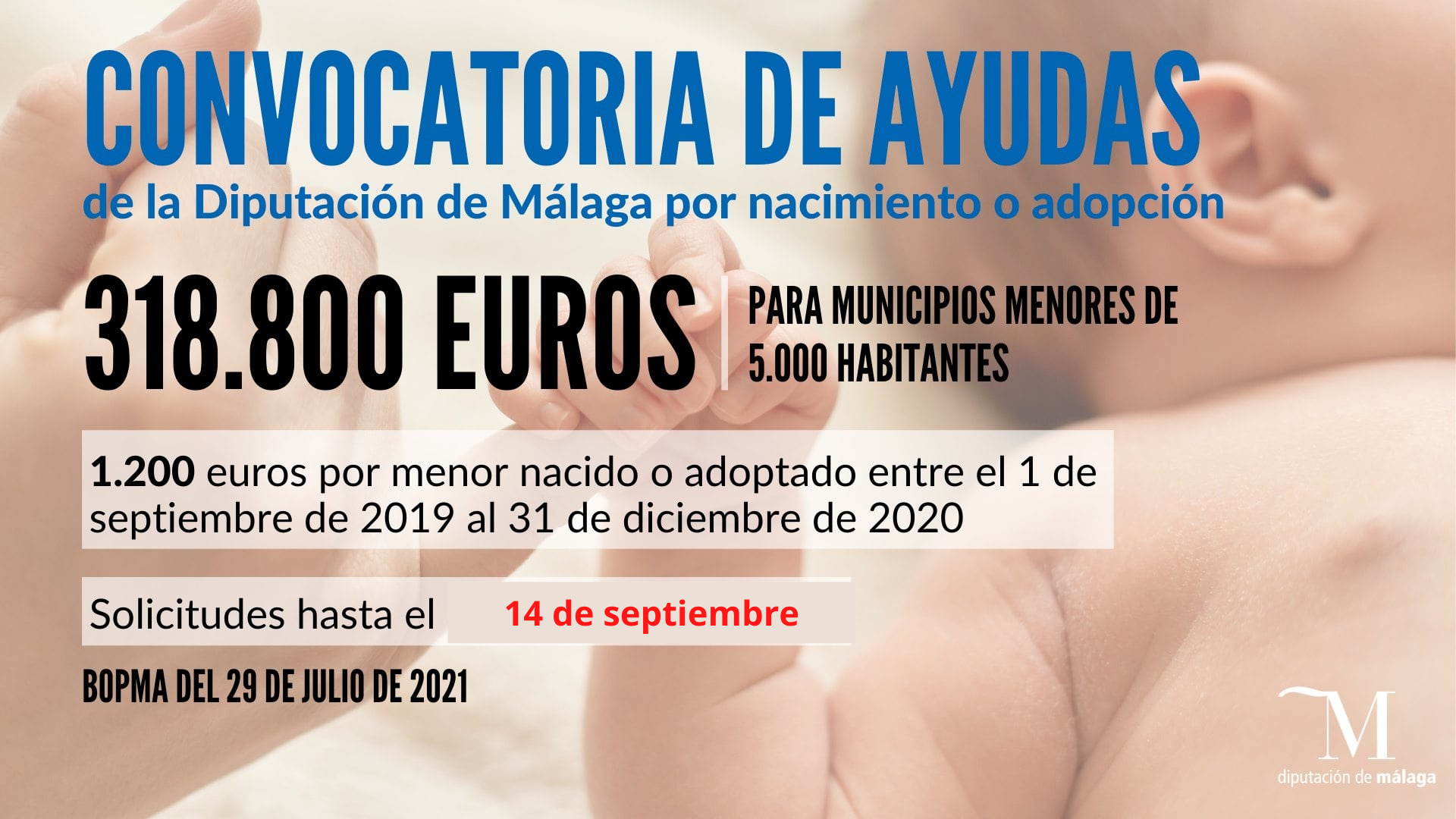 AMPLIACIÓN DEL PLAZO PARA SOLICITAR LAS AYUDAS POR NACIMIENTO O ADOPCIÓN