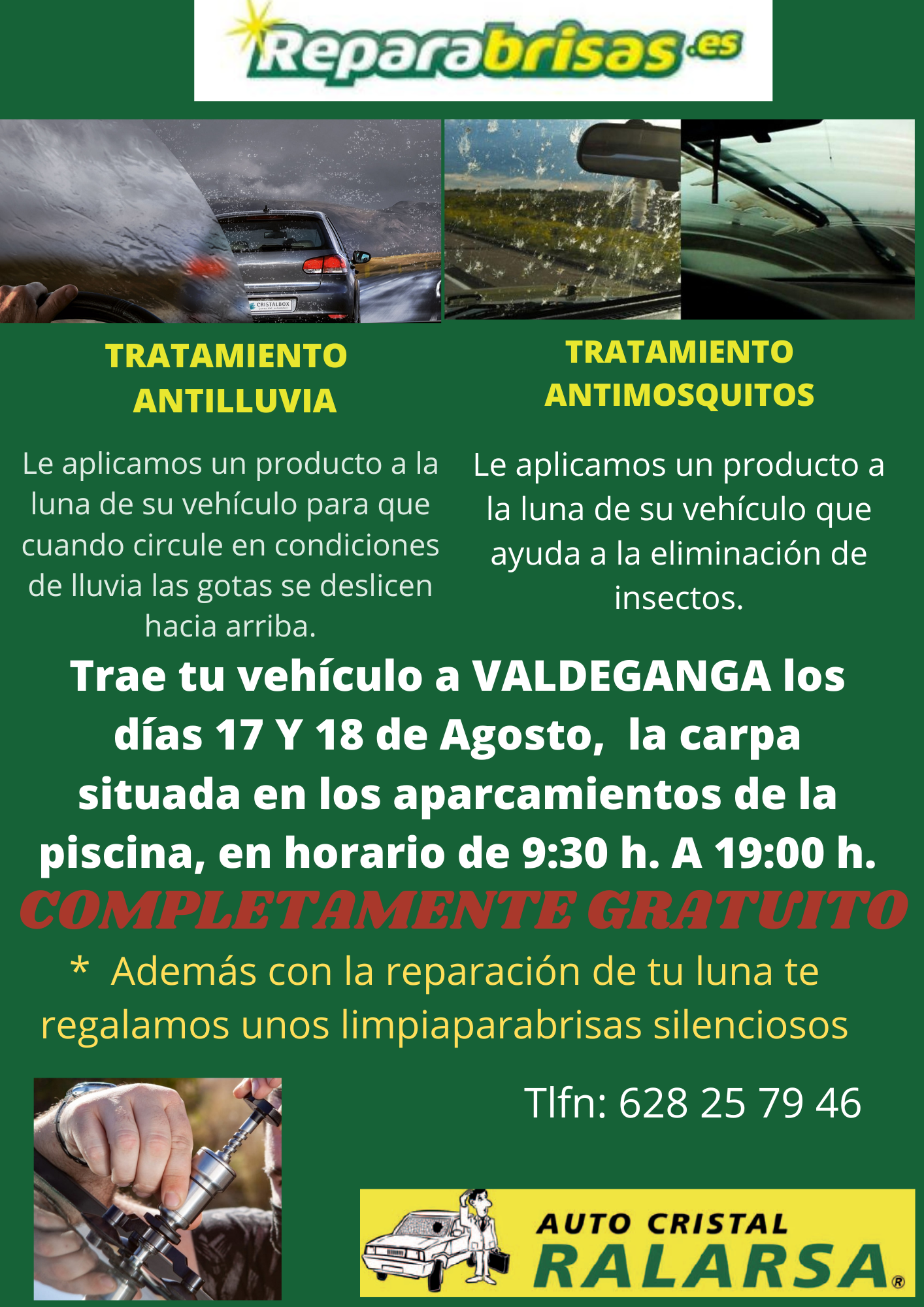 Campaña gratuita de tratamiento antimosquitos y antilluvia para el  parabrisas - Ayuntamiento de Guadiana
