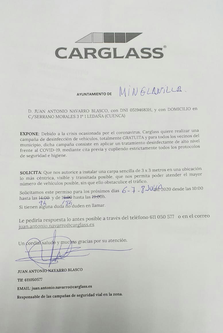 Desinfección gratuita de vehículos
