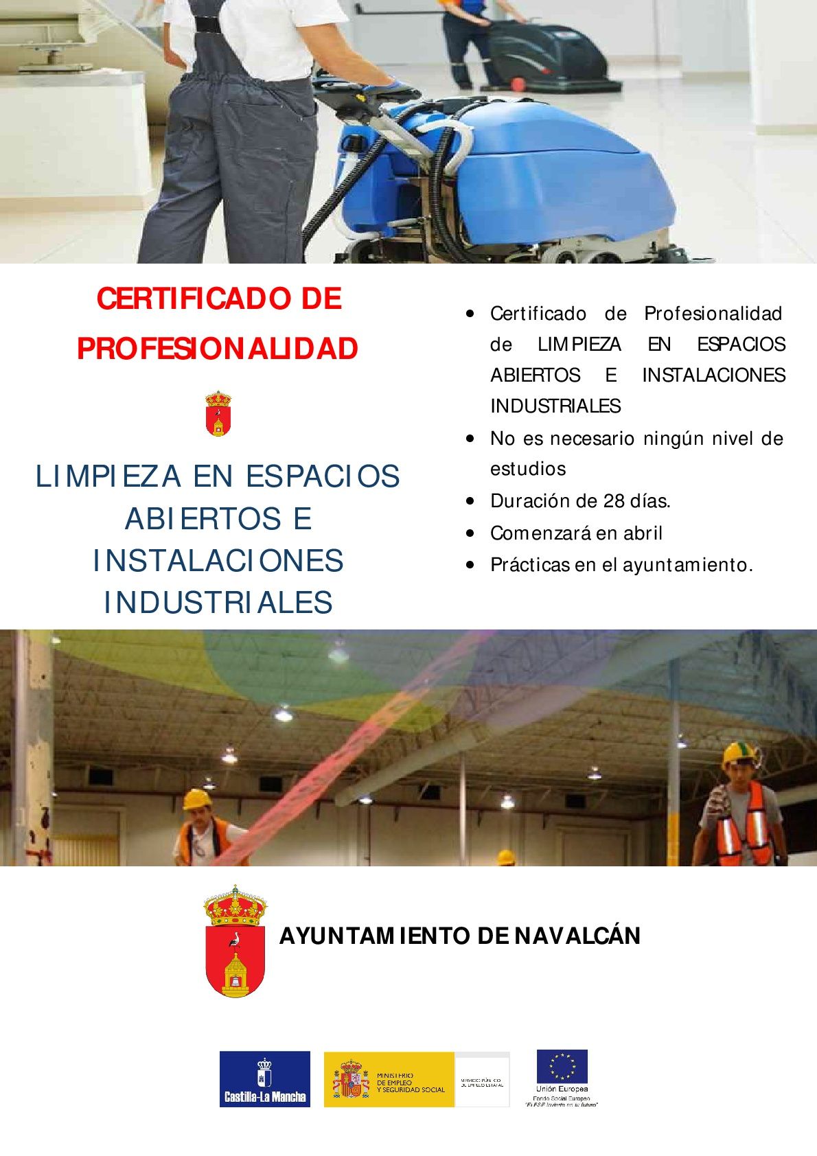 CURSO DE LIMPIEZA CON CERTIFICADO DE PROFESIONALIDAD CURSO DE LIMPIEZA CON CERTIFICADO DE PROFESIONALIDAD