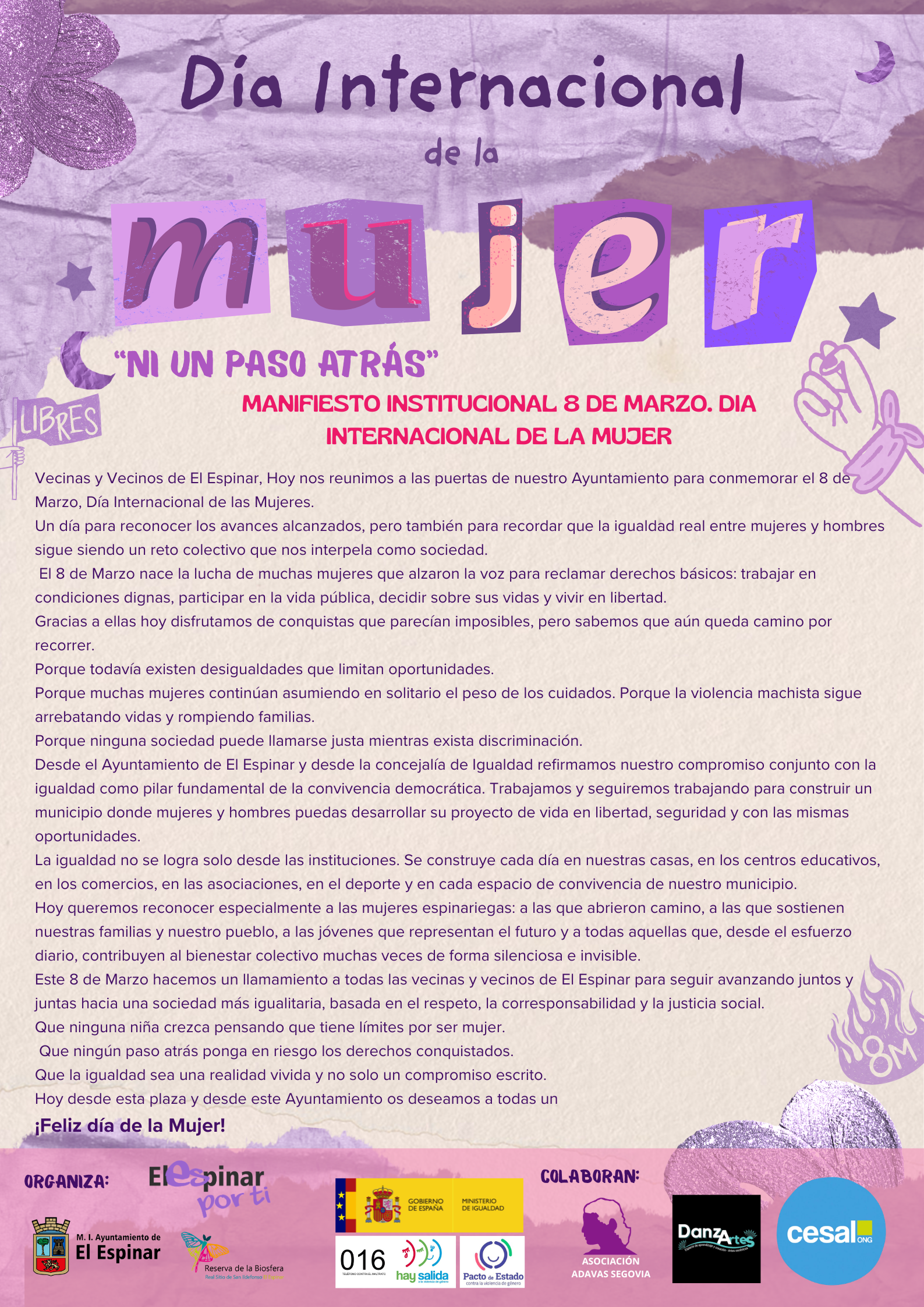 Cartel Manifiesto 8 de Marzo